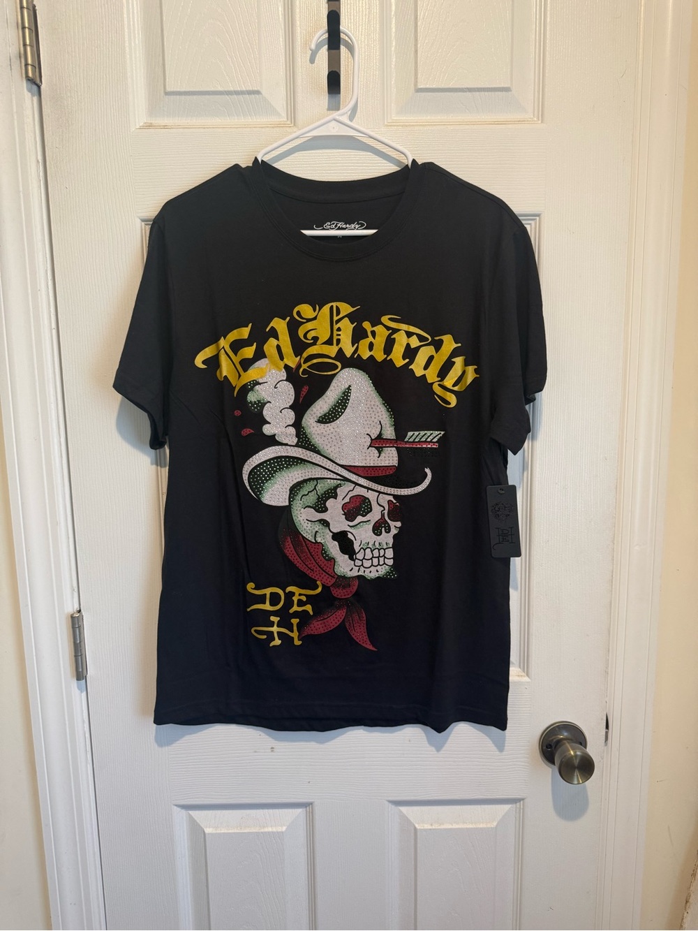 Ed Hardy Men’s Black Graphic Skull Tee